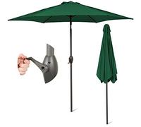 SUNMER Parapluie de jardin Vert 2,7 m | Polyester 180 g/m2 (UV 30+) | Mécanisme à manivelle | Largeur du mât ø 38 mm (sauf la base)