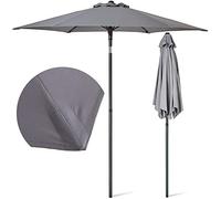 SUNMER Parasol de jardin 2 m avec inclinaison | Polyester déperlant UV 30+ | Largeur du poteau 32 mm, gris, 2 m