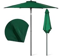 SUNMER Parasol de jardin 2 m avec inclinaison | Polyester déperlant UV 30+ | Largeur du poteau 32 mm, Vert, 2 m