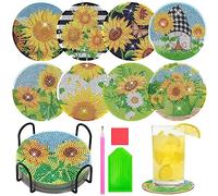 Sunmike Cadeaux Fille 9-14 Ans, Diamond Painting Tournesol 5D, Kit Créatif Non Pliant, Peinture Numéro, Activité Manuelle Loisirs Enfant Ado Femme