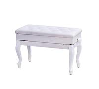 SUNMME Banc de Piano en Cuir avec Compartiment de Rangement pour Musique de Luxe, Pieds en Bois Massif et Coussin rembourré, Hauteur réglable (Taille Unique)
