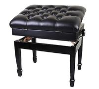 SUNMME Banc de Piano en Cuir de Luxe avec Rangement pour partitions, Tabouret réglable en Hauteur, Coussin Confortable et élargi, pour Usage Domestique et Professionnel, Noir (Taille Unique Noir)