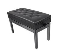 SUNMME Banc de Piano en Cuir PU réglable avec Tabouret à Levage Automatique hydraulique, Rangement et Coussin épais, idéal pour Un Usage Domestique. A-Teakwood Bruin (Un Teck Bruin)
