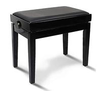 SUNMME Banc de Piano en Cuir réglable en Hauteur, Tabouret Une Personne, Coussin rembourré rempli d'éponges Haute densité, Conception de Levage hydraulique, Noir (Taille Unique Noir)