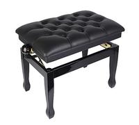 SUNMME Banc de Piano en Cuir, siège rembourré de Luxe, Tabouret réglable en Hauteur, Clavier sans Dossier, adapté à la Pratique du Jeu, Noir (Taille Unique Noir)