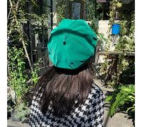 SUNMME Béret Femme Fille béret Casquette Plate Printemps été béret Chapeau Casquette Vintage béret Chapeaux Couleur Unie Casquette Chapeau Femme (Vert Taille Unique)