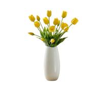 SUNMME Bouquet de Fleurs artificielles de Tulipes pour la Maison, Le Salon, la Table, Fausse Composition Florale, Fleurs Florales décoratives (Blanc + Rose) (Jaune 1)
