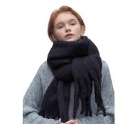 SUNMME Écharpe femme chaude hiver écharpe femme solide femme foulards Foulard enveloppement épais doux (noir 200x45 cm)