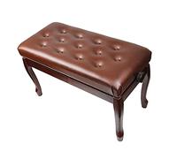 SUNMME Tabouret de Piano Duo réglable en Bois avec Assise en Cuir synthétique épais, idéal pour la Pratique Musicale, Hauteur : 48 à 58 cm, Noir (Taille Unique).