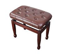 SUNMME Tabouret de Piano en Similicuir Confortable, rembourré, avec Coussin de Luxe et Cadre en Bois Massif, Levage hydraulique Automatique, Acajou (Bruin, Taille Unique)