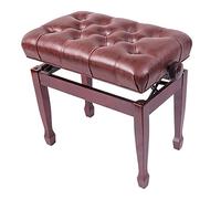 SUNMME Tabouret de Piano en Similicuir Confortable, rembourré, avec Coussin de Luxe et Cadre en Bois Massif, Levage hydraulique Automatique, Acajou (Acajou, Taille Unique)