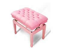 SUNMME Tabouret de Piano en Similicuir, Hauteur réglable, avec Coussin Respirant et imperméable, 60 x 40 cm, Rose, 50-60 cm