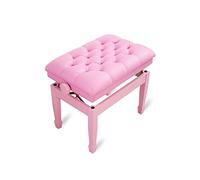 SUNMME Tabouret de Piano en Similicuir, réglable en Hauteur de 10 cm, avec Coussin rembourré, 60 x 40 cm, 50-60 cm, Blanc (Rose, Taille Unique)