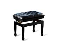 SUNMME Tabouret de Piano en Similicuir, réglable en Hauteur de 10 cm, avec Coussin rembourré, 60 x 40 cm, 50-60 cm, Blanc (Noir, Taille Unique)