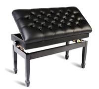 SUNMME Tabouret de Piano imperméable avec Rangement - Banc de Clavier réglable en Cuir synthétique Respirant, Coiffeuse 50-60 cm, Noir (Taille Unique)