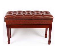 SUNMME Tabouret de Piano réglable avec Rangement, rembourré et rembourré en Cuir synthétique, Hauteur 48-58 cm, Bruin (Taille Unique Bruin)