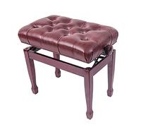 SUNMME Tabouret de Piano réglable en Cuir et Bois avec Coussin épais, Design à Levage Automatique, PU, Dimensions : 55 x 34 x 47 cm, Noir (Rouge et Brun, Taille Unique).