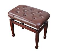 SUNMME Tabouret de Piano réglable en Cuir et Bois avec Coussin épais, Design à Levage Automatique, PU, Dimensions 55 x 34 x 47 cm, Noir (Taille Unique)