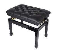 SUNMME Tabouret de Piano réglable en Hauteur, Cuir de Luxe, rembourré, sans Dossier, capacité de Charge jusqu'à 200 kg, Longue durée de Vie, Noir (Taille Unique Noir)