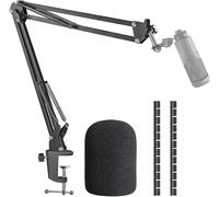 SUNMON Bras de Microphone, Pied de Micro avec Bonnette Anti-Vent en Mousse, Support de Microphone Compatible avec Audio-Technica AT2020, Audio-Technica AT2020V USB