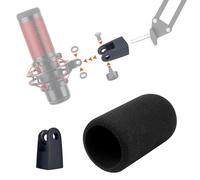 SUNMON Compatible avec HyperX QuadCast Pop Filter pour Quad - Housse de microphone avec adaptateur de montage pour microphone réduction du bruit de la housse, adaptateur pour bras de perche 3/8"