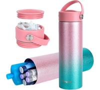 SUNMON Étui de voyage isotherme pour insuline - Approuvé par la TSA - Pour diabète - Bouteille médicale - Étui de voyage portable pour fournitures diabétiques (rose pailleté)