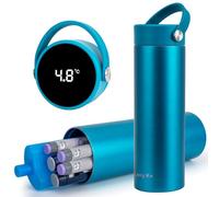 SUNMON Étui de voyage pour stylo à insuline avec affichage de la température °C/°F, étui de voyage portable pour diabétique avec bloc de glace pour fournitures pour diabétiques (Bleu glacial)
