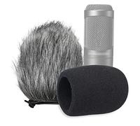 SUNMON Lot de 2 bonnettes anti-vent et en mousse pour microphone Audio-Technica AT2020, AT2020USB, AT2020USB+ mic AT2035, AT4040, AT2050