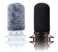 SUNMON Lot de 2 filtres anti-pop pour microphone compatible avec HyperX QuadCast - Housse en mousse avec manchon en fourrure pour HyperX QuadCast S, QuadCast S Blanc