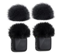 SUNMON Lot de 4 déflecteurs de vent noirs pour DJI Mini Mic, microphone en fourrure anti-pop en mousse pour microphone sans fil DJI Mini Filtre anti-bruit pour microphone DJI Mini