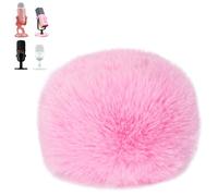 SUNMON Manchon de protection universel en fourrure pour microphone court - Filtre anti-pop en fourrure - Réduction du bruit extérieur - Coupe-vent et anti-poussière - Rose