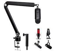 SUNMON Pied de micro avec tube d'extension - Bras de micro compatible avec HyperX QuadCast, bras de micro en métal lesté réglable en hauteur pour QuadCast, Blue Yeti, Shure MV7, Rode et la plupart des micros de jeu