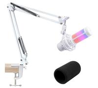 SUNMON Pied de Micro, Bras de Micro pour HyperX QuadCast | Support de Microphone avec Pince de Bureau, Filtre Anti-pop