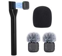 SUNMON Poignée de micro pour DJI Mic 3, support de micro avec 2 pare-brises en fourrure, adaptateur portable pour DJI Mic/2 et Rode Wireless Go/Pro/ME