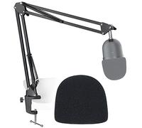 SUNMON Razer Seiren Mini Bras de Microphone - Pied de Micro Universel avec Bonnette Anti-Vent, Support de Microphone Réglable 3/8" à 5/8" Adaptateur pour Razer Seiren V3 Mini / V2 Pro/Seiren X