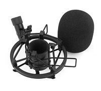 SUNMON SM58 Support anti-chocs pour microphone avec pare-brise en mousse pour absorber les vibrations et le bruit, filtre anti-pop adapté pour SM58-LC, SM58-CN Dynamic Mic