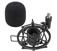 SUNMON SM58S Support de microphone absorbant les chocs avec filtre anti-bruit et vibrations en mousse pour microphone dynamique SM58S, SM58