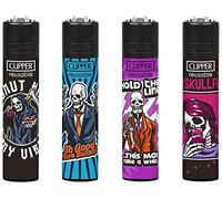 sunmondo Clipper Lot de 4 briquets Motif crânes 23