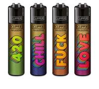sunmondo Clipper Lot de 4 briquets Slogan #44