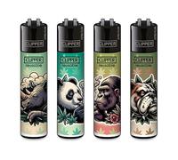 Sunmondo Lot de 4 briquets Clipper - Motifs Insolites (FFX Blazing Animals)