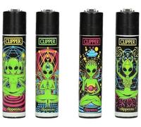 Sunmondo Lot de 4 briquets Clipper : (Trippy Aliens)