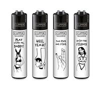 Sunmondo Lot de briquets Clipper, set de 4 pièces, motifs exceptionnels (FFX Adult 5)