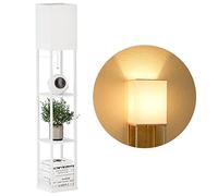 SUNMORY Lampadaire Etagere, 3 Températures de Couleur, Lampe sur Pied avec Ampoule LED, pour Chambre, Étudier, Bureau, decoration salon，Lampadaire blanc