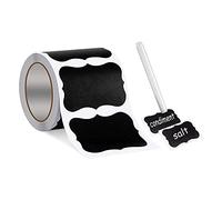 sunn Lot de 150 étiquettes pour tableau noir, effaçables, réutilisables, rectangulaires, avec 1 stylo à craie liquide