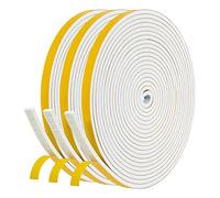 sunn Lot de 3 bandes en mousse autocollantes, pour porte, fenêtre, protection de l'air, 6 mm de large x 3 mm, blanc