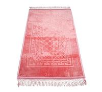 Sunnah Shop® Tapis de prière rembourré de luxe avec tissu en velours élégant et rembourrage confortable | Tapis de prière islam | Cadeaux islamiques | Sajadah | Salah mat (rose)