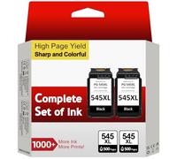 Sunnieink Cartouche 545 XL Noir, PG-545 XL Pack de 2 Remplacement pour Cartouche Encre Canon 545, Cartouches Imprimante 545XL pour Pixma TS3300 TR4500 TS3450 MG2550s TS3150 MX495 MX490 TR4550 TR4551