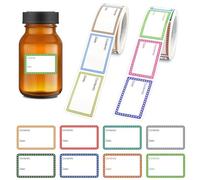 SUNNIFLY 1000 étiquettes Autocollantes pour Bocaux, Avec date et Contenu, 25 x 40 mm, Amovibles et Inscriptibles.
