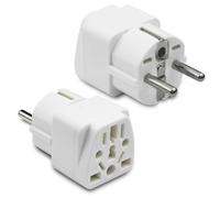 SUNNIFLY 2 Pcs Adaptateur Prise Anglaise, World to Europe Plug Adapter, Adaptateur Prise Anglaise vers France, USA, Japan, Australia to Europe Universal Plug Adapter