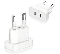 SUNNIFLY 2Pcs Adaptateur Prise USA vers France, Adaptateur Prise Américaine, US vers EU Travel Plug, Allemagne, France, Pays-Bas, Danemark